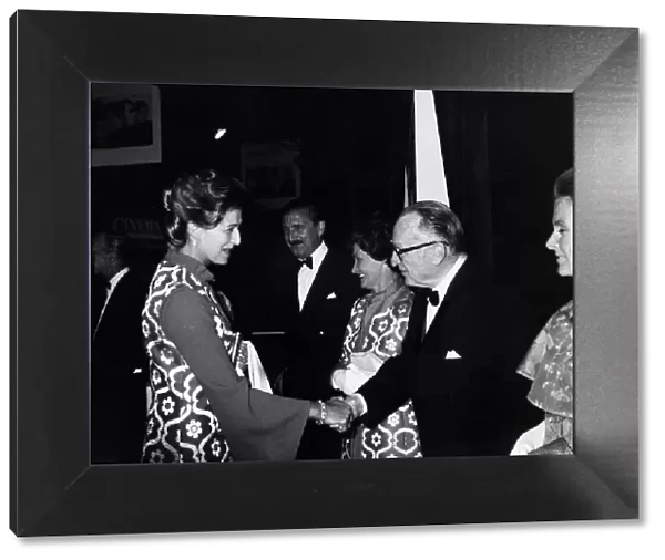 Harold Lloyd actor silent movies 1970 shakes hands with Princess Alexandra