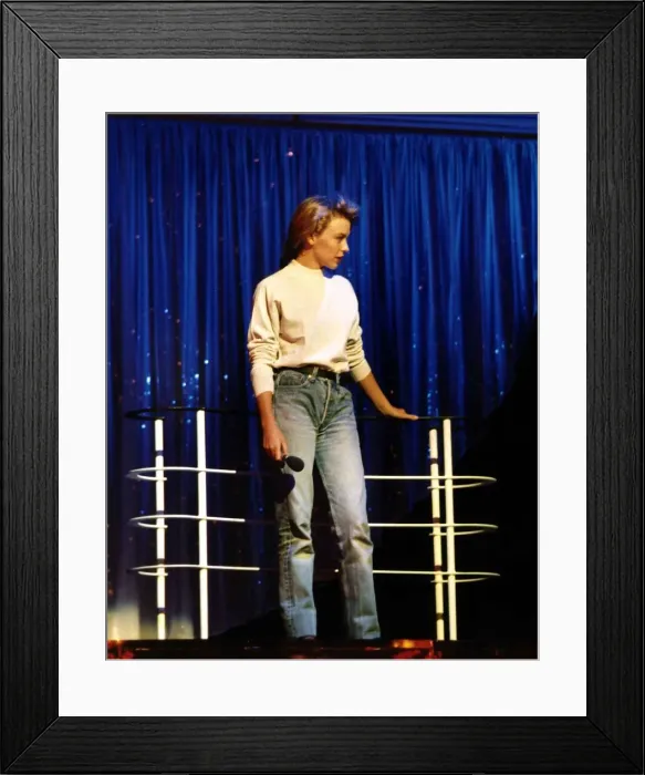Framed Print : Kylie Minogue rehearsing in November 1988 Framed Print : Kylie Minogue rehearsing in November 1988