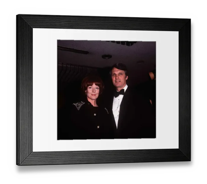Framed Print : Alan Alda Actor at film performance with Maggie Smith March 1979 Framed Print : Alan Alda Actor at film performance with Maggie Smith March 1979