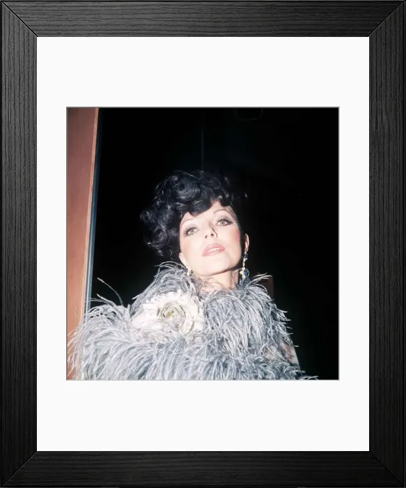 Framed Print : Joan Collins Actress at the film premiere of the man with the golden gun