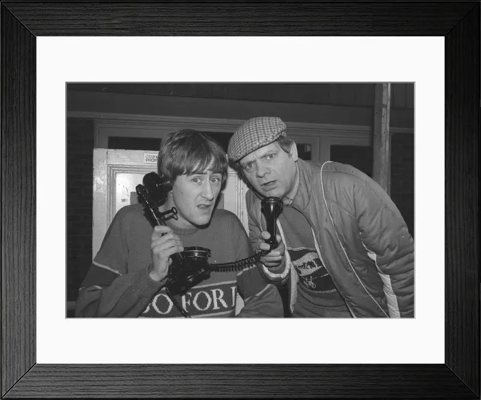 Framed Print : British actor David Jason with fellow actor Nicholas Lyndhurst from the TV series Only Framed Print : British actor David Jason with fellow actor Nicholas Lyndhurst from the TV series Only