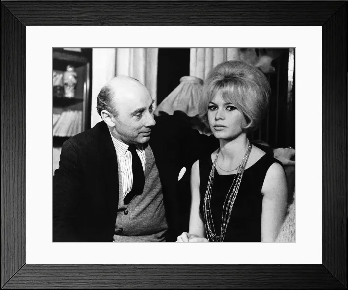 Framed Print : Brigitte Bardot actress and Donald Zec Daily Mirror writer sitting together Framed Print : Brigitte Bardot actress and Donald Zec Daily Mirror writer sitting together