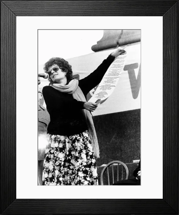 Framed Print : Janet Suzman Actress taking part in a anti-nuclear demonstration in Trafalgar Square Framed Print : Janet Suzman Actress taking part in a anti-nuclear demonstration in Trafalgar Square