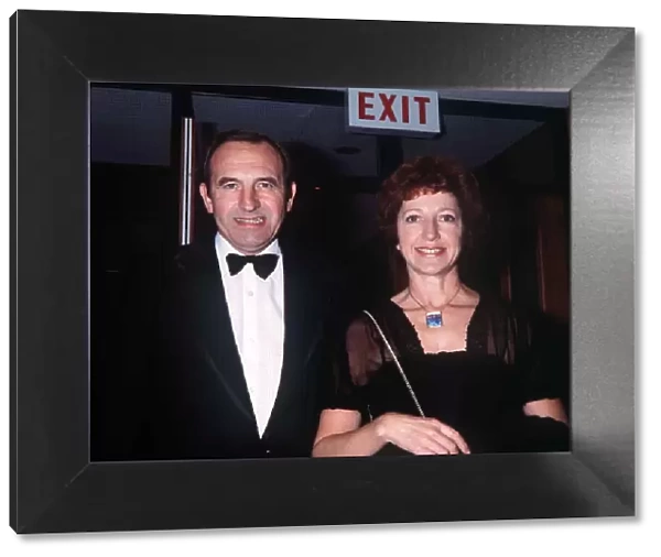 Leonard Rossiter comic actor attends opening of the NEW LYRIC Theatre with his wife