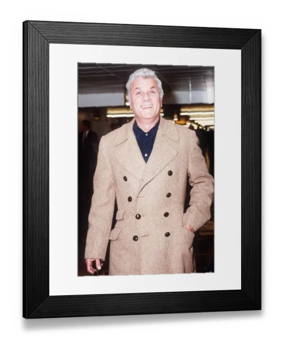 Framed Print : American actor Tony Curtis at Heathrow Airport November 1988