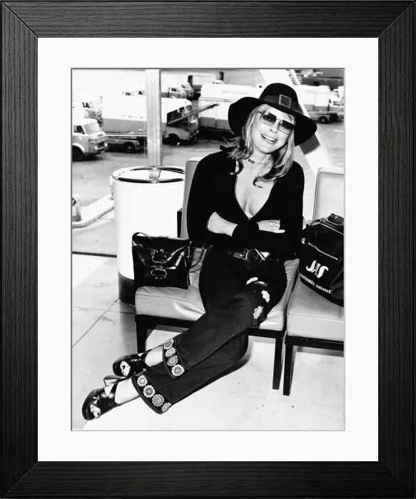 Framed Print : Elke Sommer German actress at Heathrow Airport June 1972 dbase Framed Print : Elke Sommer German actress at Heathrow Airport June 1972 dbase
