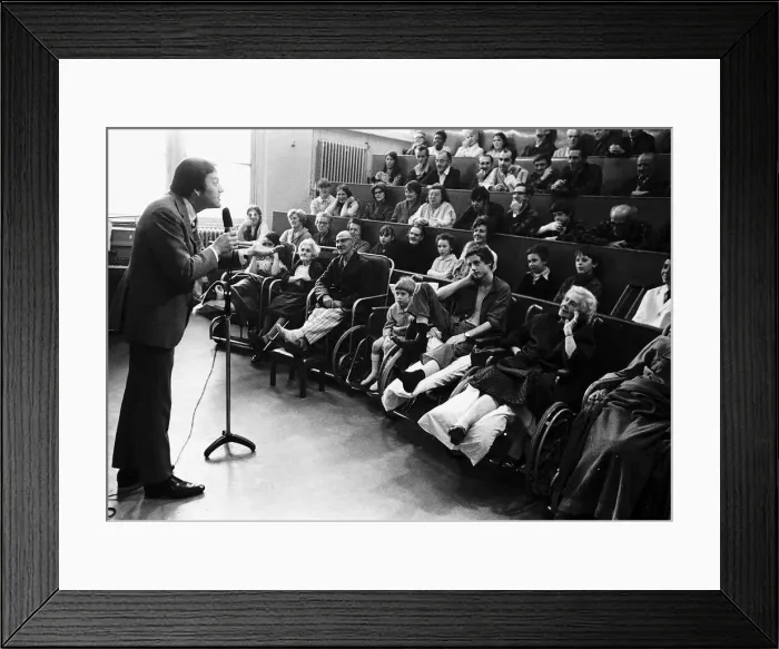 Framed Print : Bob Monkhouse Actor Comedian - November 1970 Treats The Patients At Leeds Framed Print : Bob Monkhouse Actor Comedian - November 1970 Treats The Patients At Leeds