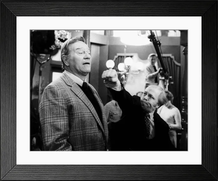 Framed Print : John Wayne and Richard Attenborough star in the film Brannigan Framed Print : John Wayne and Richard Attenborough star in the film Brannigan