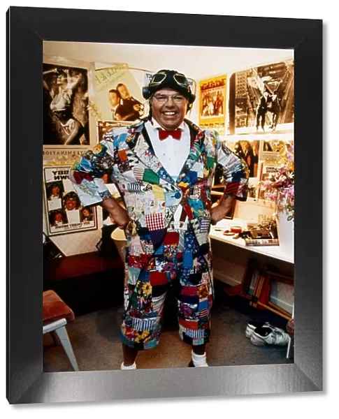 Comedian Roy Chubby Brown wearing colourful suit July 1993
