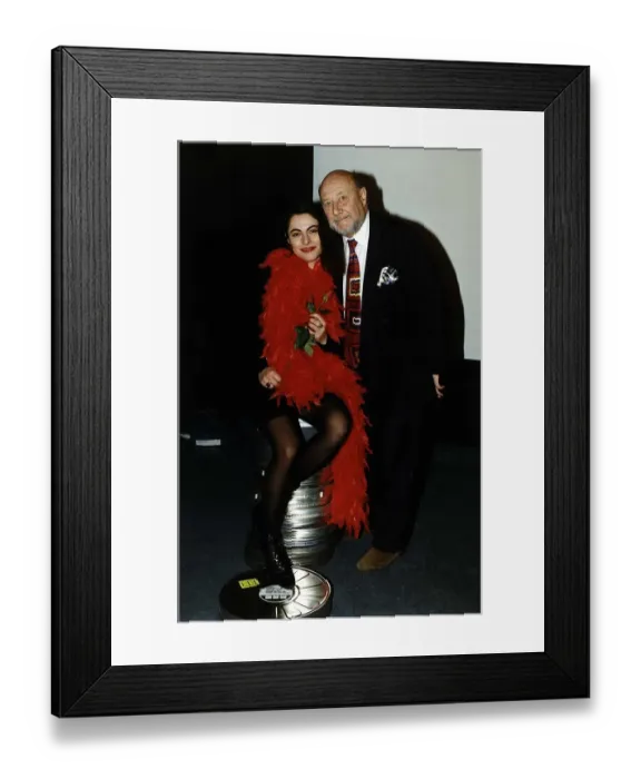 Framed Print : Donald Pleasence Actor with Actress Sophia Diaz