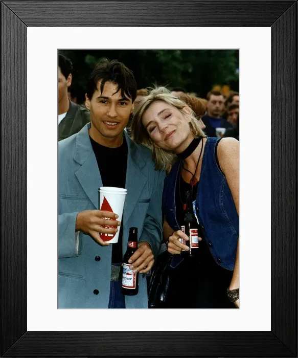 Framed Print : Michelle Collins Actress Cindy in Eastenders with Brother Beyond pop star Nathan Moore Framed Print : Michelle Collins Actress Cindy in Eastenders with Brother Beyond pop star Nathan Moore