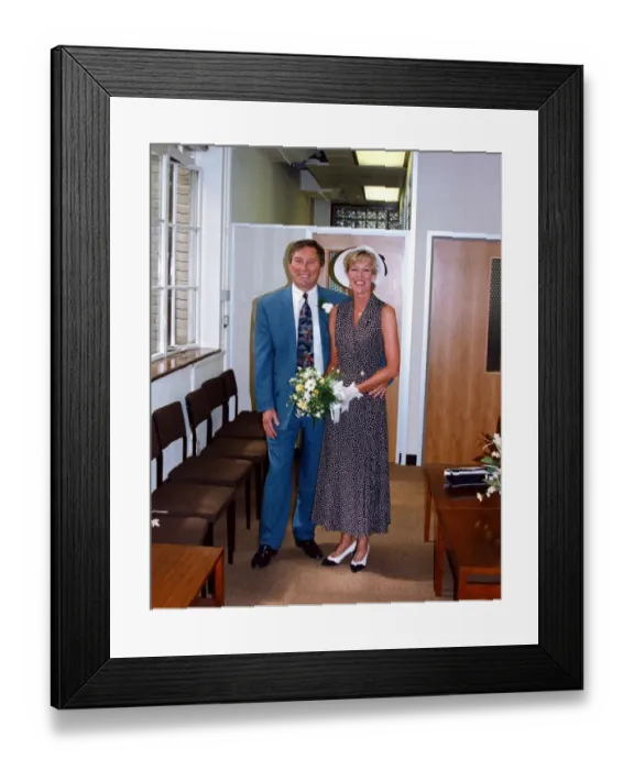 Framed Print : Mark Eden with wife Sue Nicholls an actress