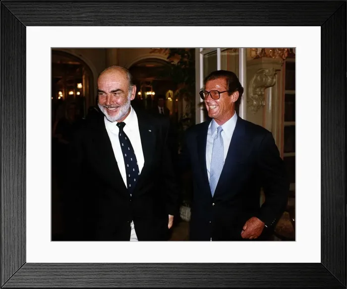 Framed Print : Sean Connery Actor with fellow actor Roger Moore Framed Print : Sean Connery Actor with fellow actor Roger Moore