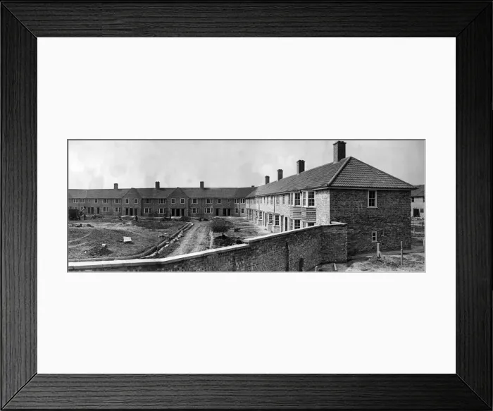 Framed Print : The Liverpool Corporation seen here building 110 houses at a Speke