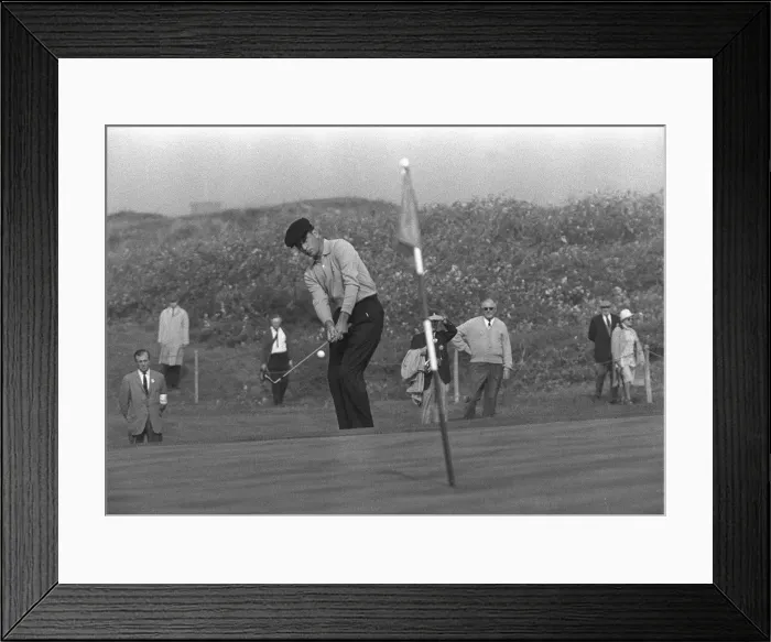 Framed Print : Ryder Cup Great Britain v USA Golf October 1965 Marr chips his ball onto the 9th Framed Print : Ryder Cup Great Britain v USA Golf October 1965 Marr chips his ball onto the 9th