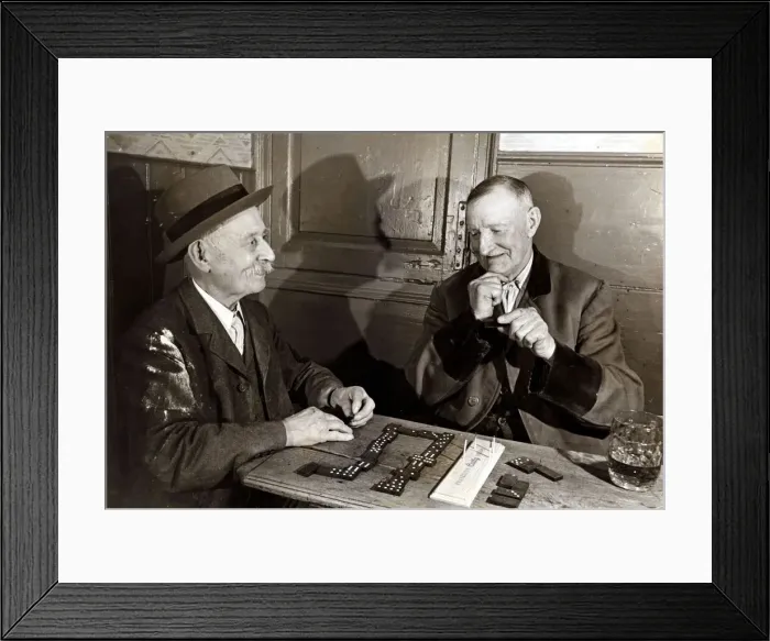 Framed Print : John Golding and colleague drinking beer and playing dominos at The Carpenters Arms Framed Print : John Golding and colleague drinking beer and playing dominos at The Carpenters Arms