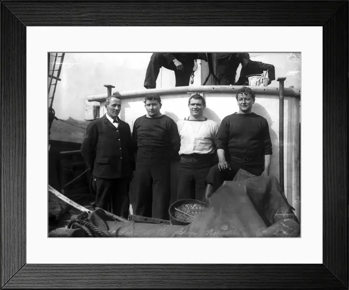 Framed Print : Mr Lashley Mr Evans Mr Johnson and Mr Williamson 1910 who accompanied Captain Scott