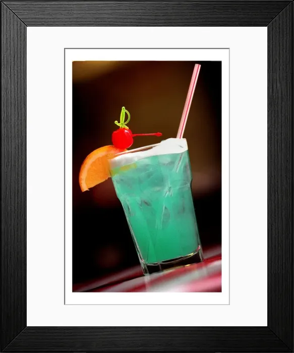Framed Print : The Blue Passion cocktail September 1998 Framed Print : The Blue Passion cocktail September 1998