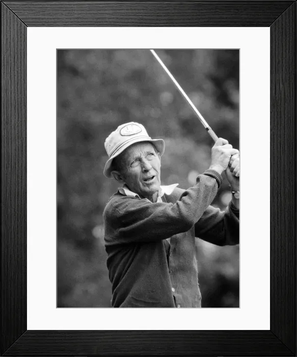 Framed Print : Bing Crosby playing golf August 1976 Framed Print : Bing Crosby playing golf August 1976