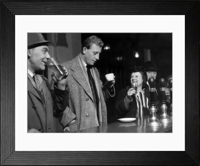 Framed Print : Peter Woods a reporter on the Daily Mirror drinks a cup of coffee in a public house bar Framed Print : Peter Woods a reporter on the Daily Mirror drinks a cup of coffee in a public house bar