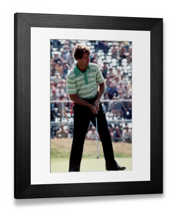 Framed Print : British Open 1977. Turnberry, Scotland, July 1977. Tom Watson lines up a putt Framed Print : British Open 1977. Turnberry, Scotland, July 1977. Tom Watson lines up a putt