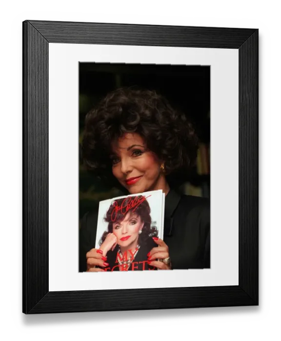 Framed Print : Joan Collins actress at the launch of her new book MY SECRETS at Hatchards book shop in