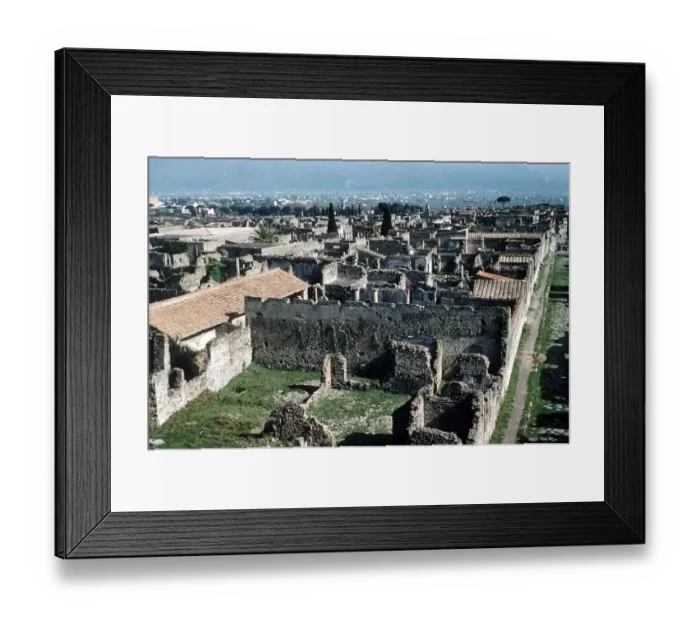 Framed Print : View of ruins of Pompeii near Naples in Italy