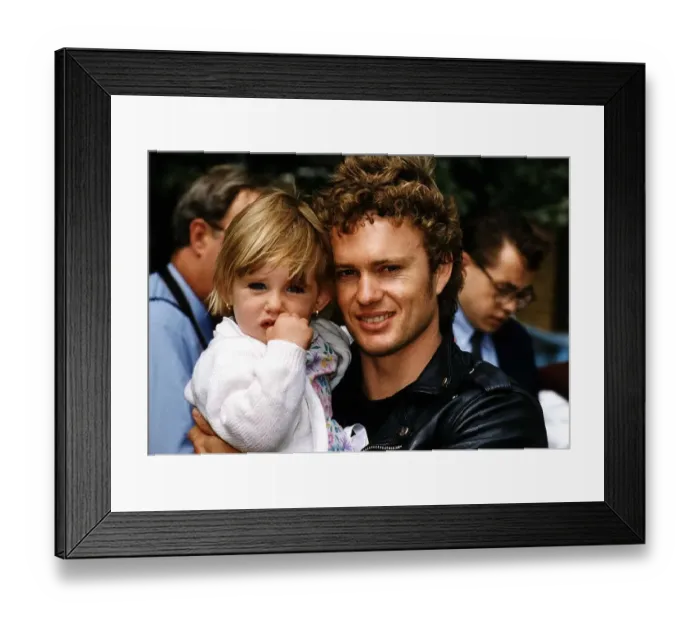 Framed Print : Craig MClachlan Actor with Alicia his youngest fan Disneyworld 93 appeal