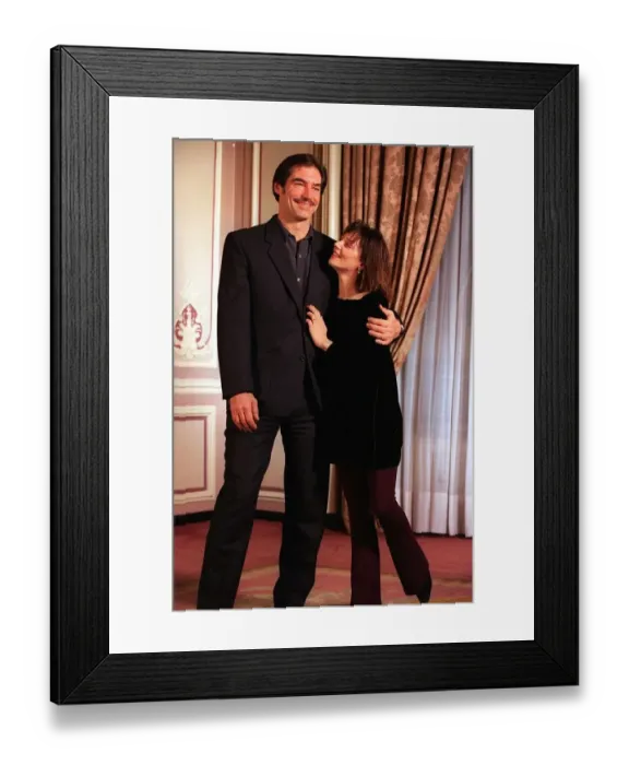 Framed Print : Timothy Dalton actor Joanne Whalley-Kilmer actress who are to star in a mini