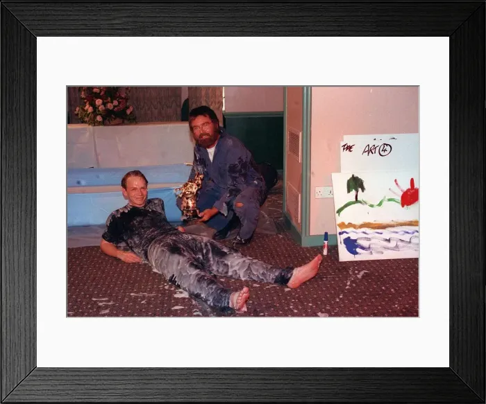 Framed Print : Adam Woodyat Actor victim of a practical joke 1994 on Noels House Party