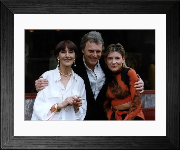 Framed Print : Michelle Collins Actress in Eastenders with fellow actors June Brown in left Framed Print : Michelle Collins Actress in Eastenders with fellow actors June Brown in left