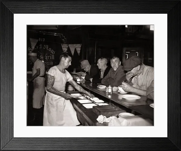 Framed Print : The Bowery, noted in legend and fact as a home for New Yorks alcoholics