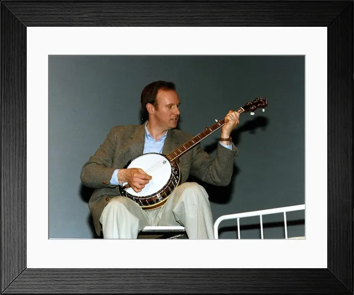 Framed Print : Peter Davison Actor - playing a banjo
