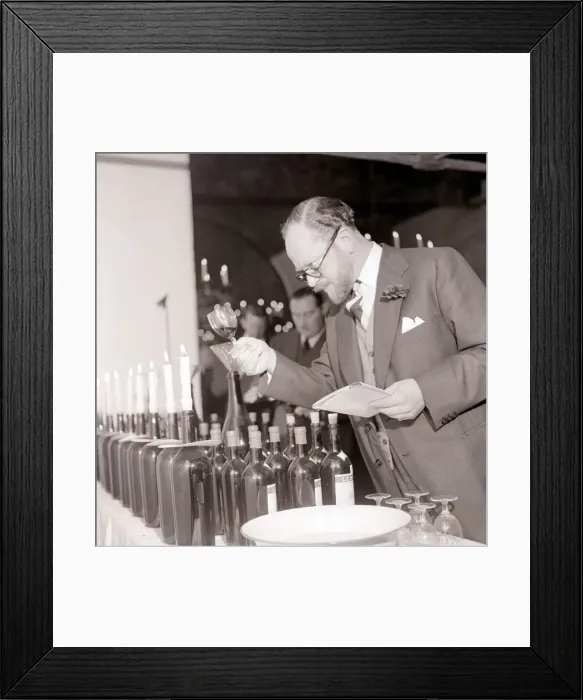 Framed Print : Russell Purchase from Chichester tasting some french red wine at the annual wine tasting Framed Print : Russell Purchase from Chichester tasting some french red wine at the annual wine tasting