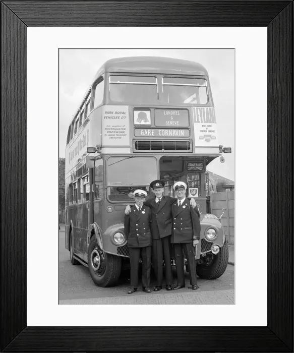 Framed Print : A London Transport Routemaster bus seen here at the Chiswick garage before leaving on a Framed Print : A London Transport Routemaster bus seen here at the Chiswick garage before leaving on a