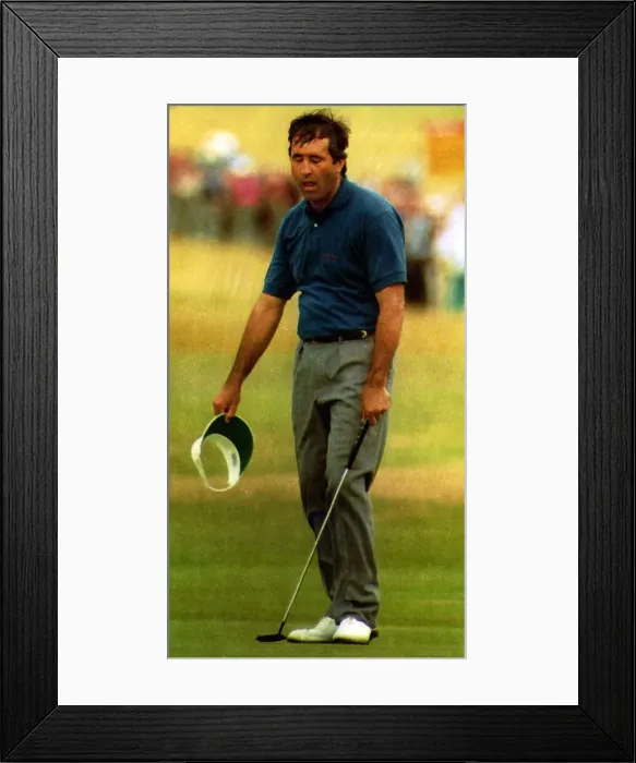 Framed Print : Seve Ballesteros sneezing on the golf course holding a cap and a club circa 1998 Framed Print : Seve Ballesteros sneezing on the golf course holding a cap and a club circa 1998