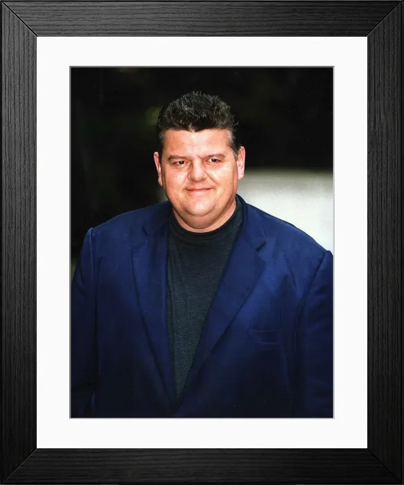 Framed Print : Robbie Coltrane comedian and actor who appears in the television programme Cracker