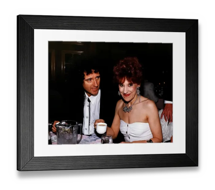 Framed Print : Anita Dobson Actress with Brian May at the Royal Gardens Hotel for the Unsung Heroes Framed Print : Anita Dobson Actress with Brian May at the Royal Gardens Hotel for the Unsung Heroes