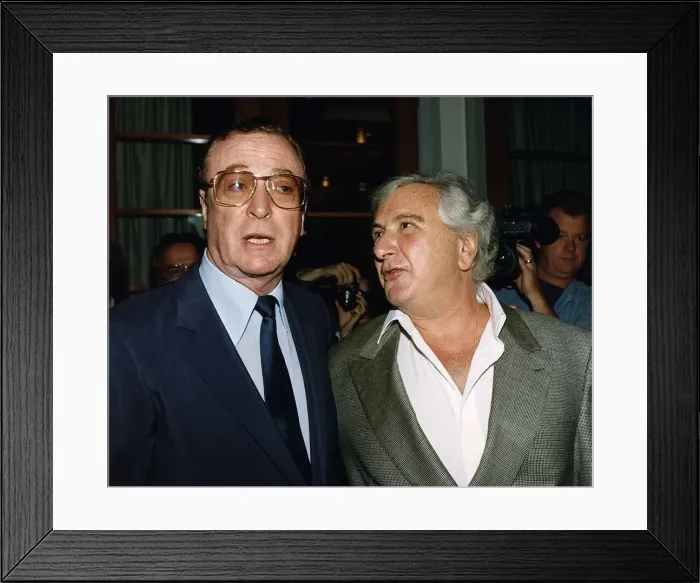 Framed Print : Michael Caine Actor with Film Director Michael Winner at the BAFTA best beginners Awards