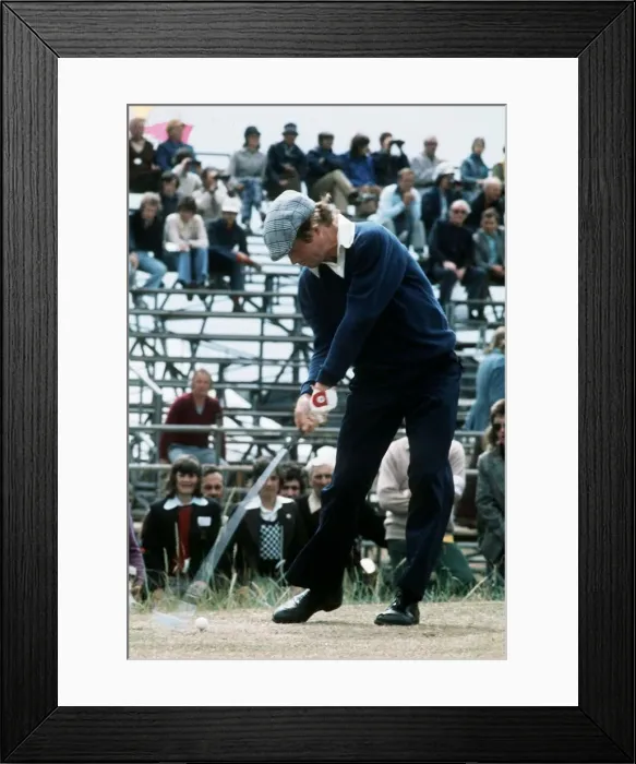 Framed Print : Tom Watson playing at the British Open 1975