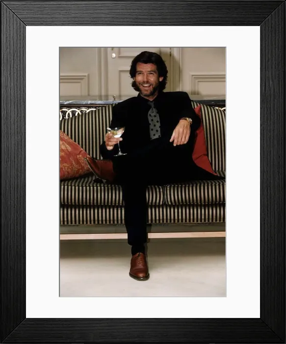 Framed Print : Pierce Brosnan Actor with a glass of Champagne Framed Print : Pierce Brosnan Actor with a glass of Champagne