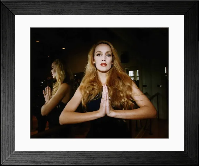 Framed Print : Jerry Hall Actress Supermodel Performing A Yoga Exercise Framed Print : Jerry Hall Actress Supermodel Performing A Yoga Exercise