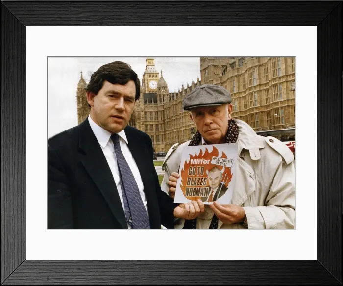 Framed Print : Richard Wilson who plays Victor Meldrew in the BBC Sit Com is pictured with Shadow Framed Print : Richard Wilson who plays Victor Meldrew in the BBC Sit Com is pictured with Shadow