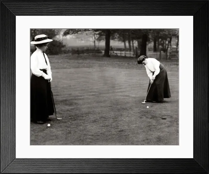 Framed Print : Miss N Bock and Miss M Shepton playing at the Lady Golf Competition at Timperley Framed Print : Miss N Bock and Miss M Shepton playing at the Lady Golf Competition at Timperley