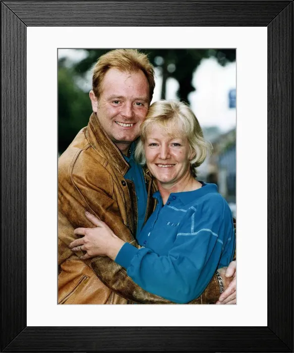 Framed Print : Bruce Jones Actor who stars in television series Rolling Stones with wife Sandra