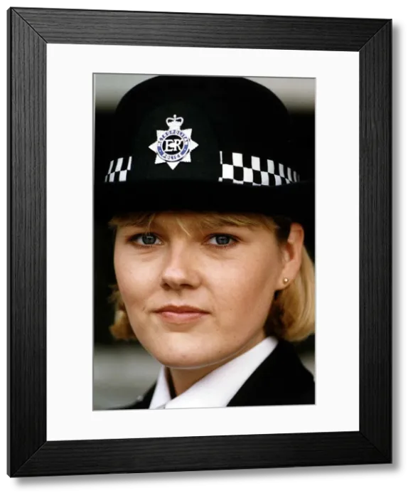 Framed Print : Lisa Geoghan Actress Stars In the TV Programme The Bill - police uniform Framed Print : Lisa Geoghan Actress Stars In the TV Programme The Bill - police uniform