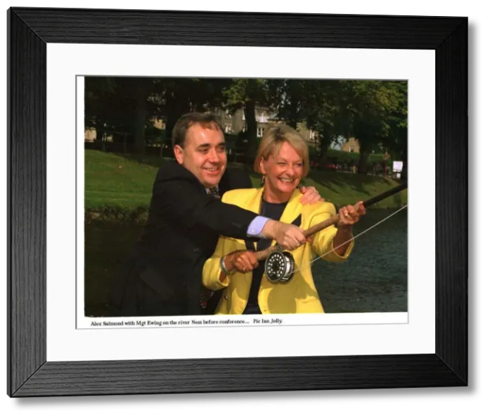Framed Print : Alex Salmond and Margaret Ewing in yellow jacket September 1994 Framed Print : Alex Salmond and Margaret Ewing in yellow jacket September 1994