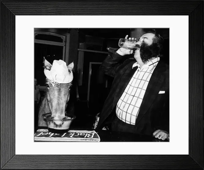 Framed Print : Ron Sparrowhawk and Toby the Pony drinking beer seen here in a speed drinking Framed Print : Ron Sparrowhawk and Toby the Pony drinking beer seen here in a speed drinking