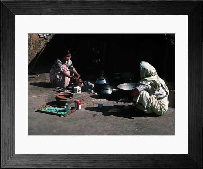 Framed Print : Garo women preparing meal at Garo village in Keoachola North of Dacca Bangladesh