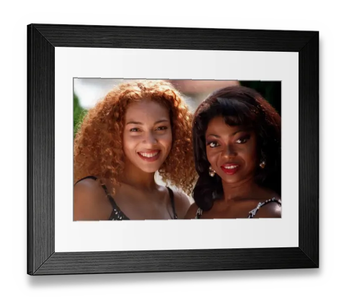 Framed Print : Actress Patti Boulaye with daughter Emma Komlosy at her home